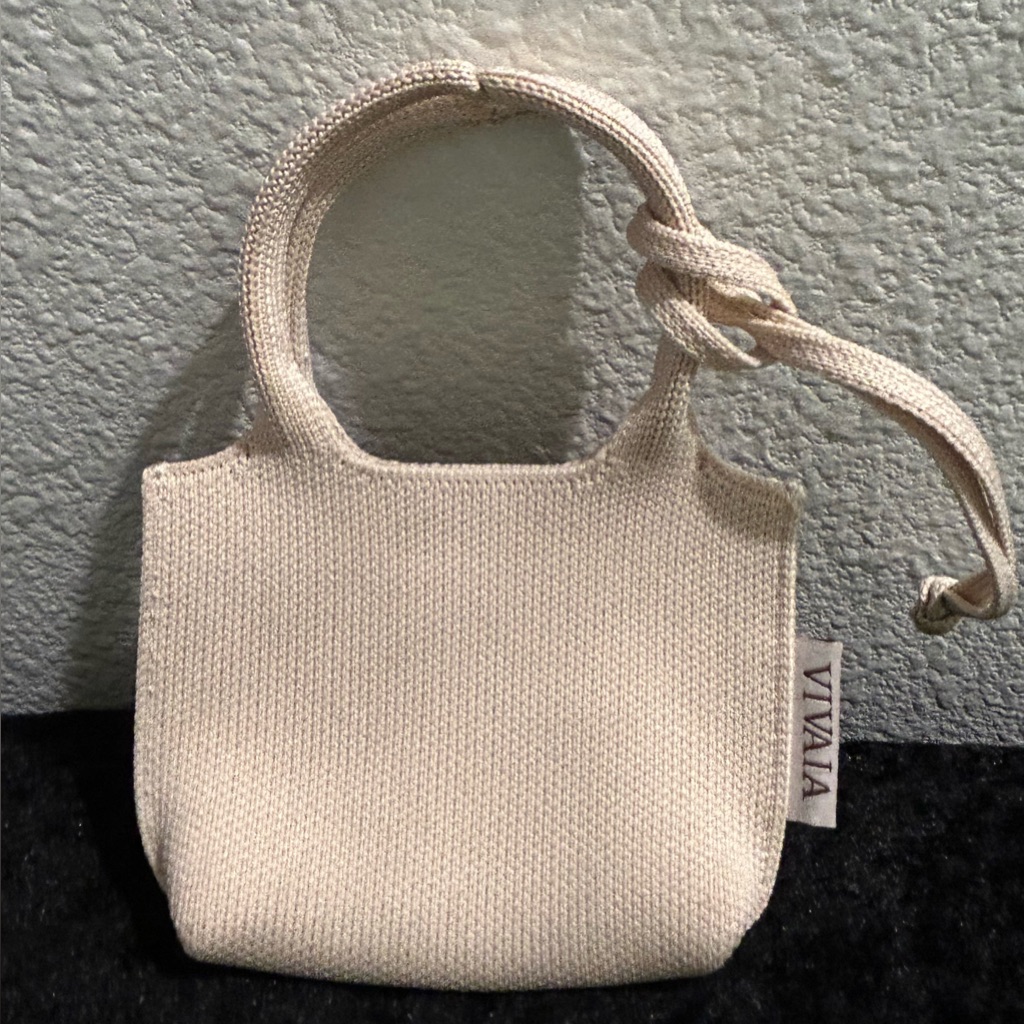 Vivaia Mini Knit Handbag Beige EcoFriendly Brand New